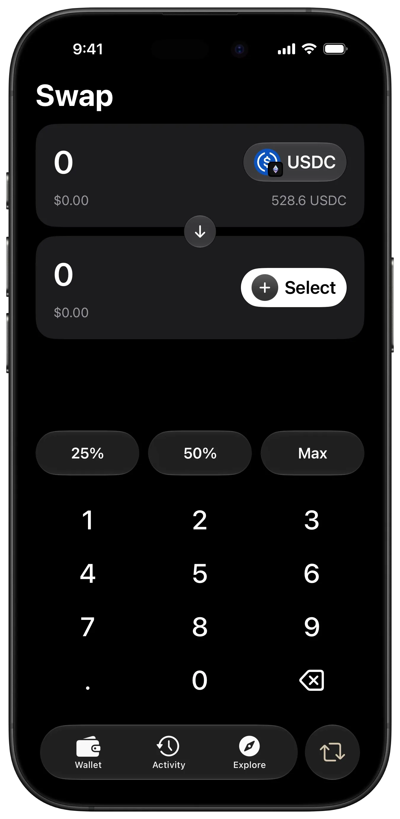 Fort's swap screen on an iPhone